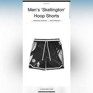 Skellington Black Hoop Shorts